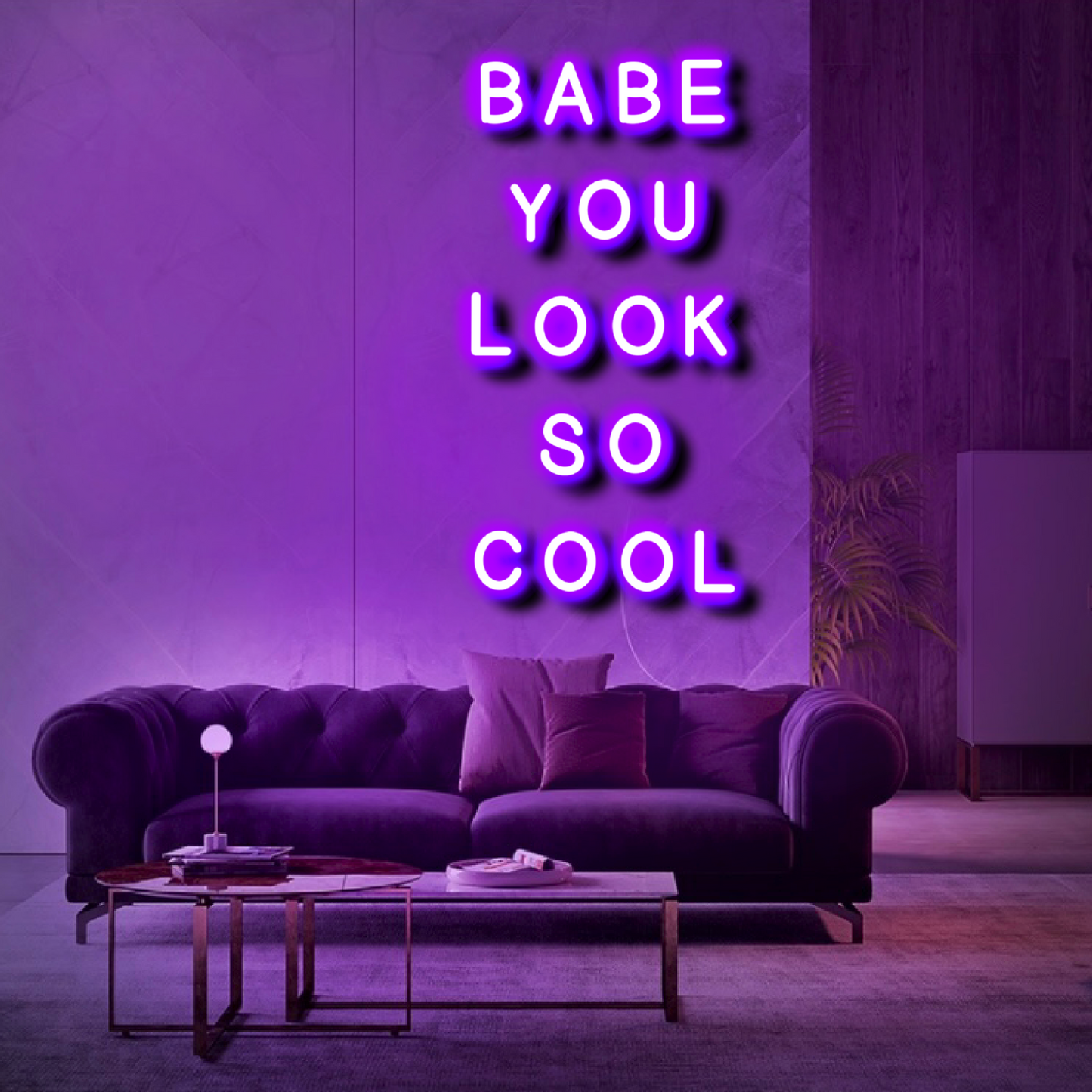 'Babe You Look So Cool' Neon Sign