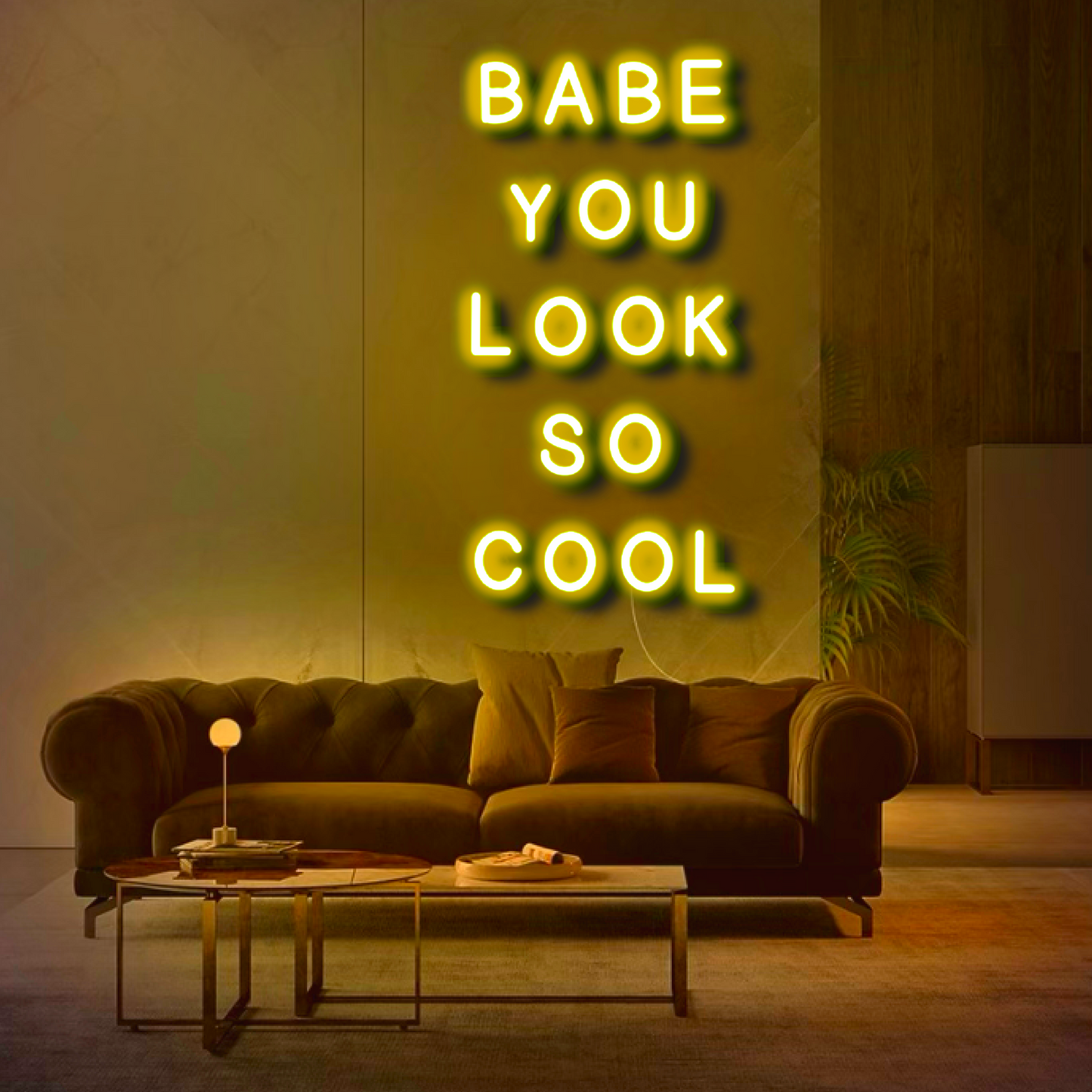 'Babe You Look So Cool' Neon Sign